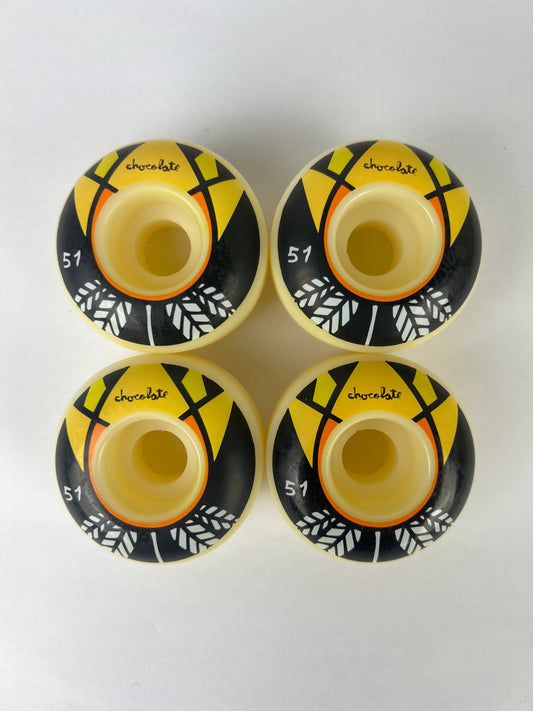 Chocolate Plant Graphic Black Yellow Orange White Size 51MM Vintage NOS Wheels