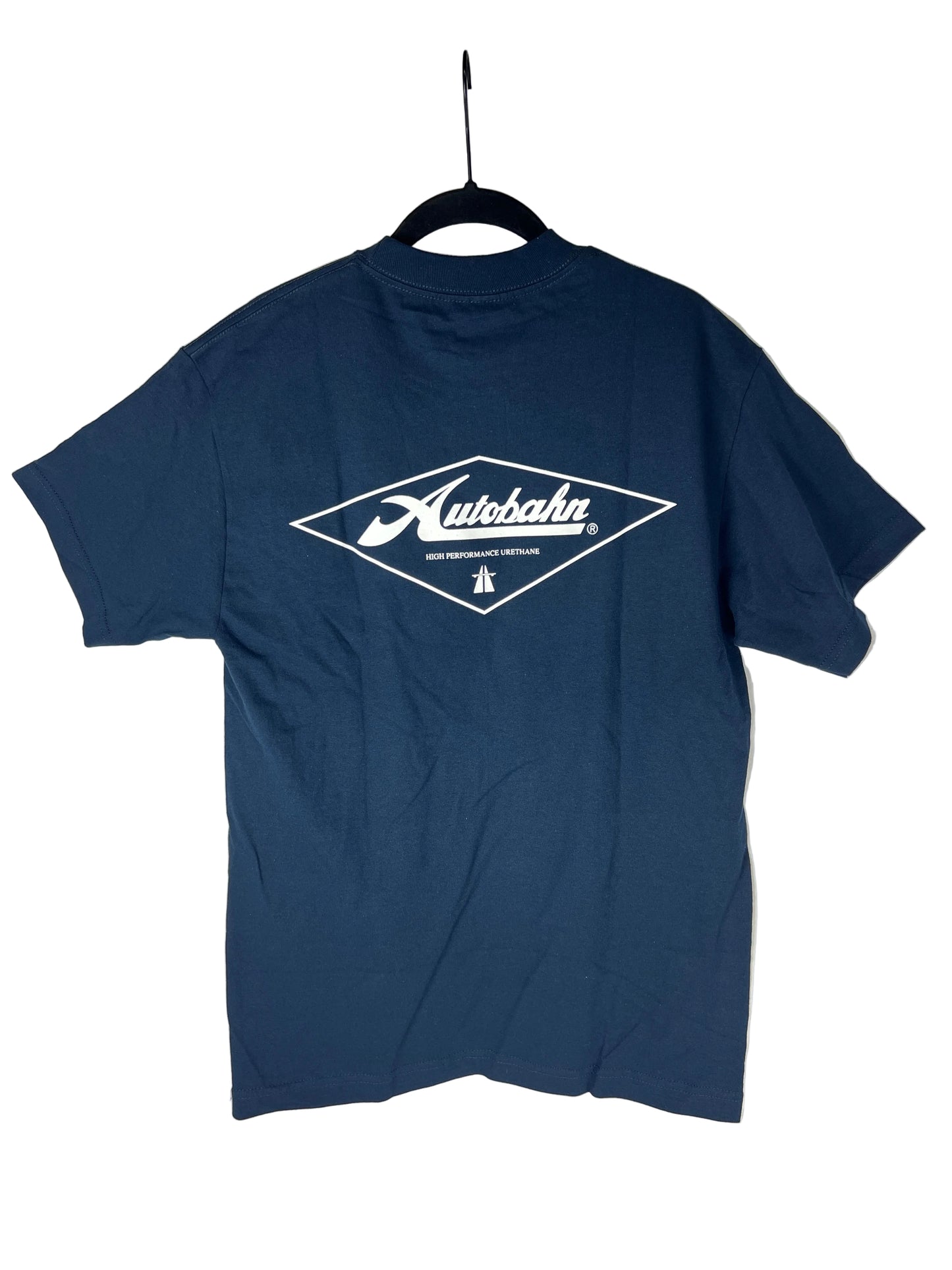 Autobahn Highway Blue White Size M S/s Vintage Pocket Shirt