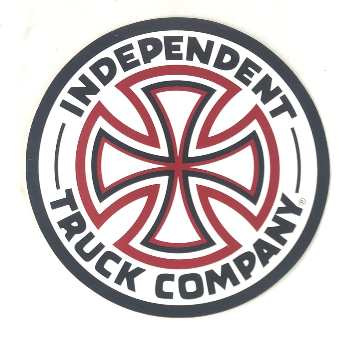 Independent Truck Company "Cross" Black Red 7" Circle Sticker
