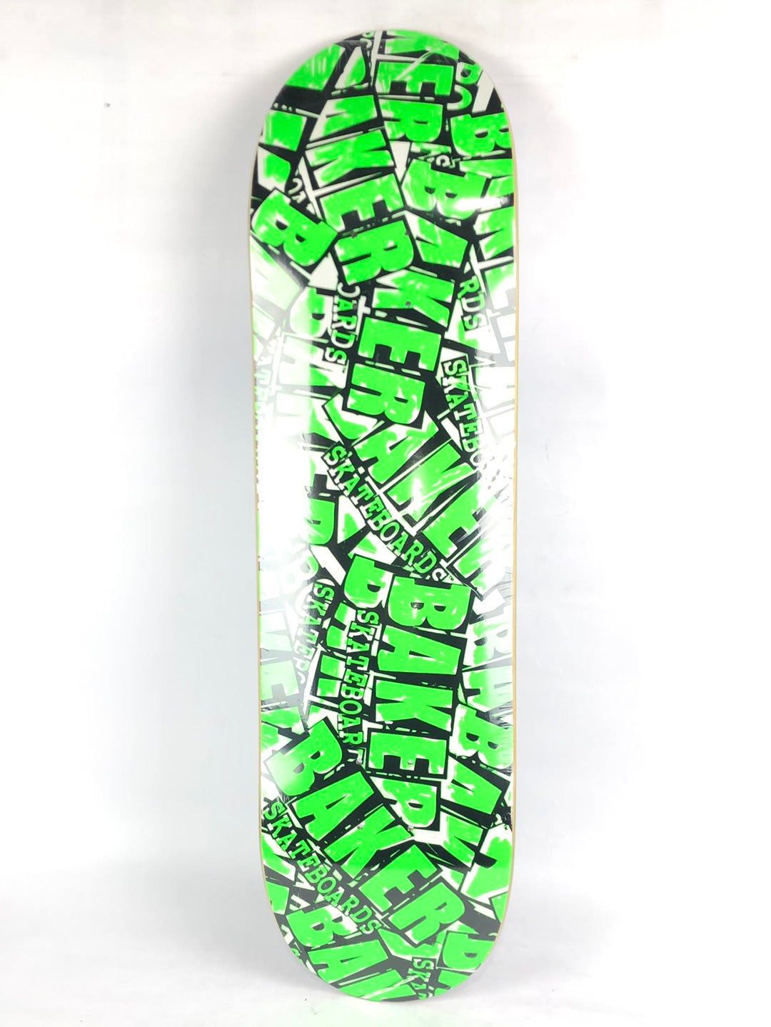 Baker Sticker Board 2008 Neon Green/White/Black 8.3" Skateboard Deck