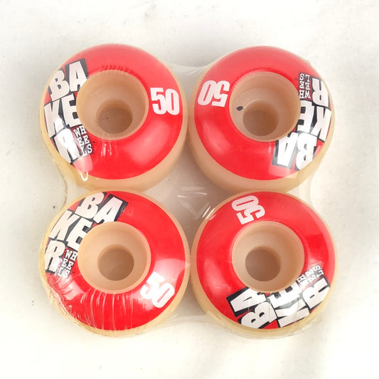 Baker Logo Red White Black 50mm  NOS Skateboard Wheels