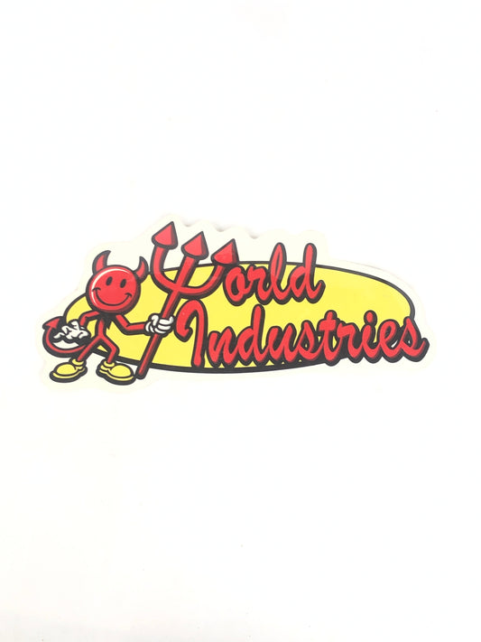 World Industries Flame Boy Red Yellow Sticker 9" x 4" Sticker