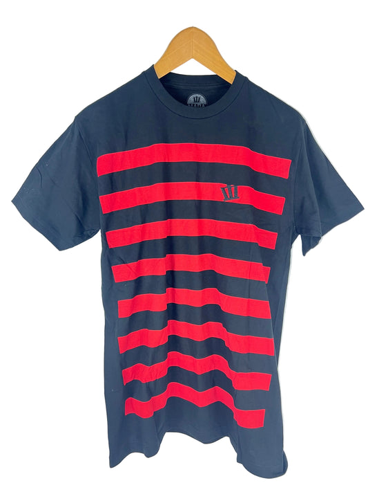 Mada Stripes Red Black Size M S/s Vintage Shirt 2004