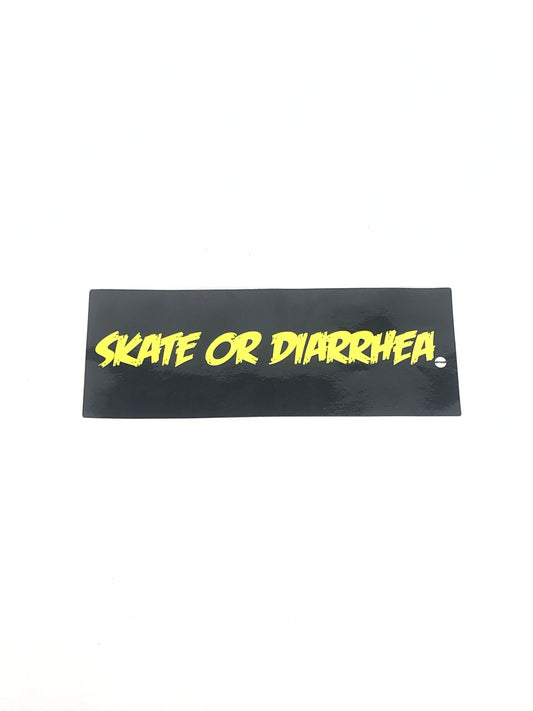 Almost Skateboards Skate Or Diarrhea Black Yellow 8" x 3" Vintage NOS Sticker