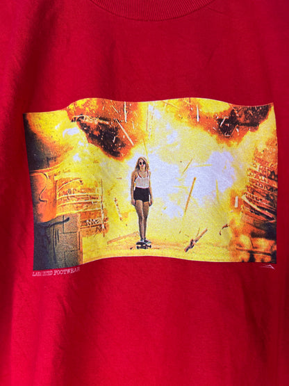 Lakai Fully Flared Explosion Girl Mike-Mo Sw Flip Scene Photo Red Multi Size L S/s Vintage Shirt