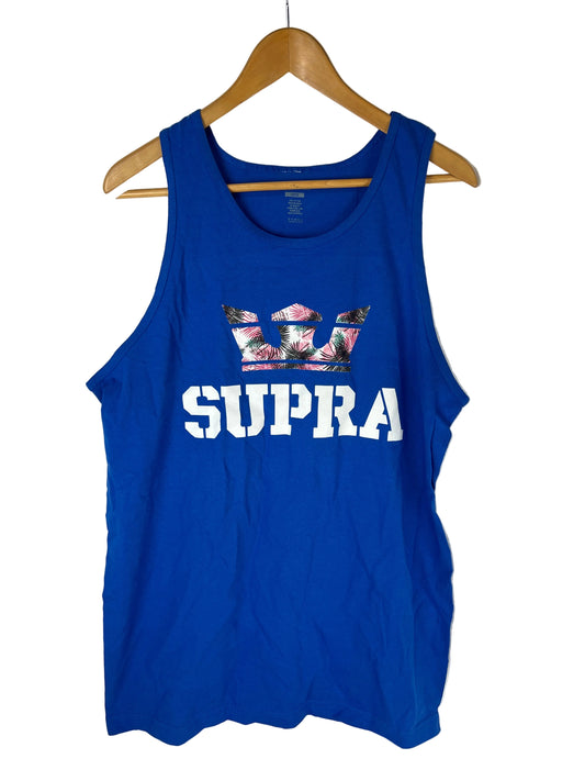 Supra Above Crown Floral Blue Multi Size L Sleeveless Tank Top Shirt