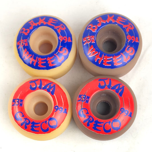 Baker Jim Greco Red Blue 53mm 99 Duro NOS Skateboard Wheels