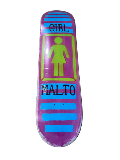 Girl Sean Malto 93 Til' Stencil Art By Brian Anderson Purple Blue Green Size 8.125" Vintage NOS Deck