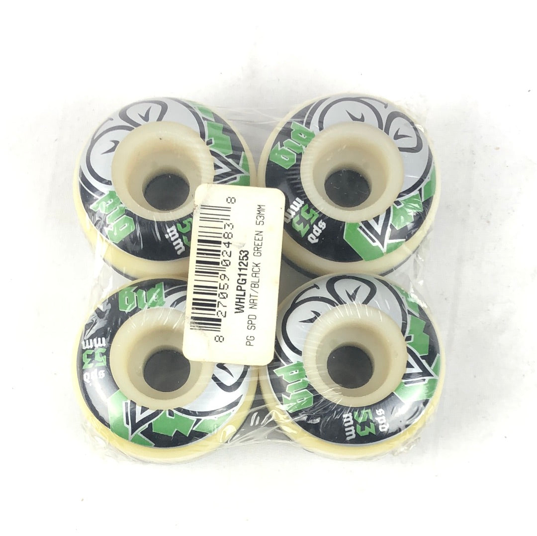 Pig SPD Pig Logo Black Green Silver 53mm Skateboard Wheels