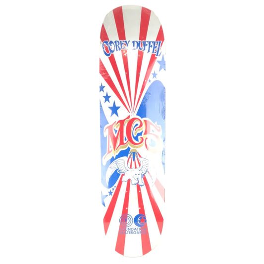 Foundation Corey Duffel MC5 Red/White/Blue Size 8.1 Skateboard Deck