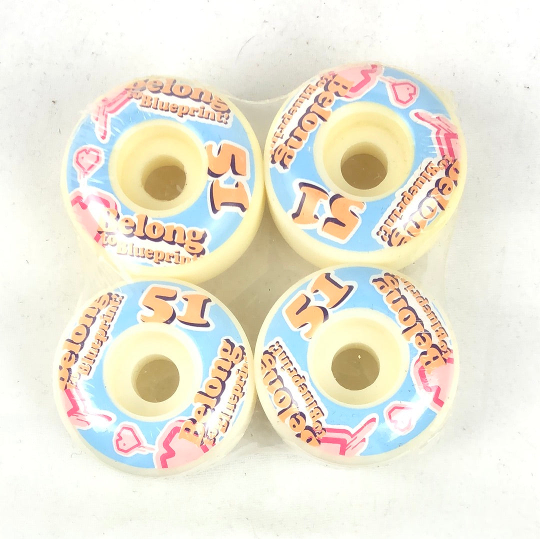 Blueprint Belong To Blueprint Blue Pink Orange 51mm Skateboard Wheels