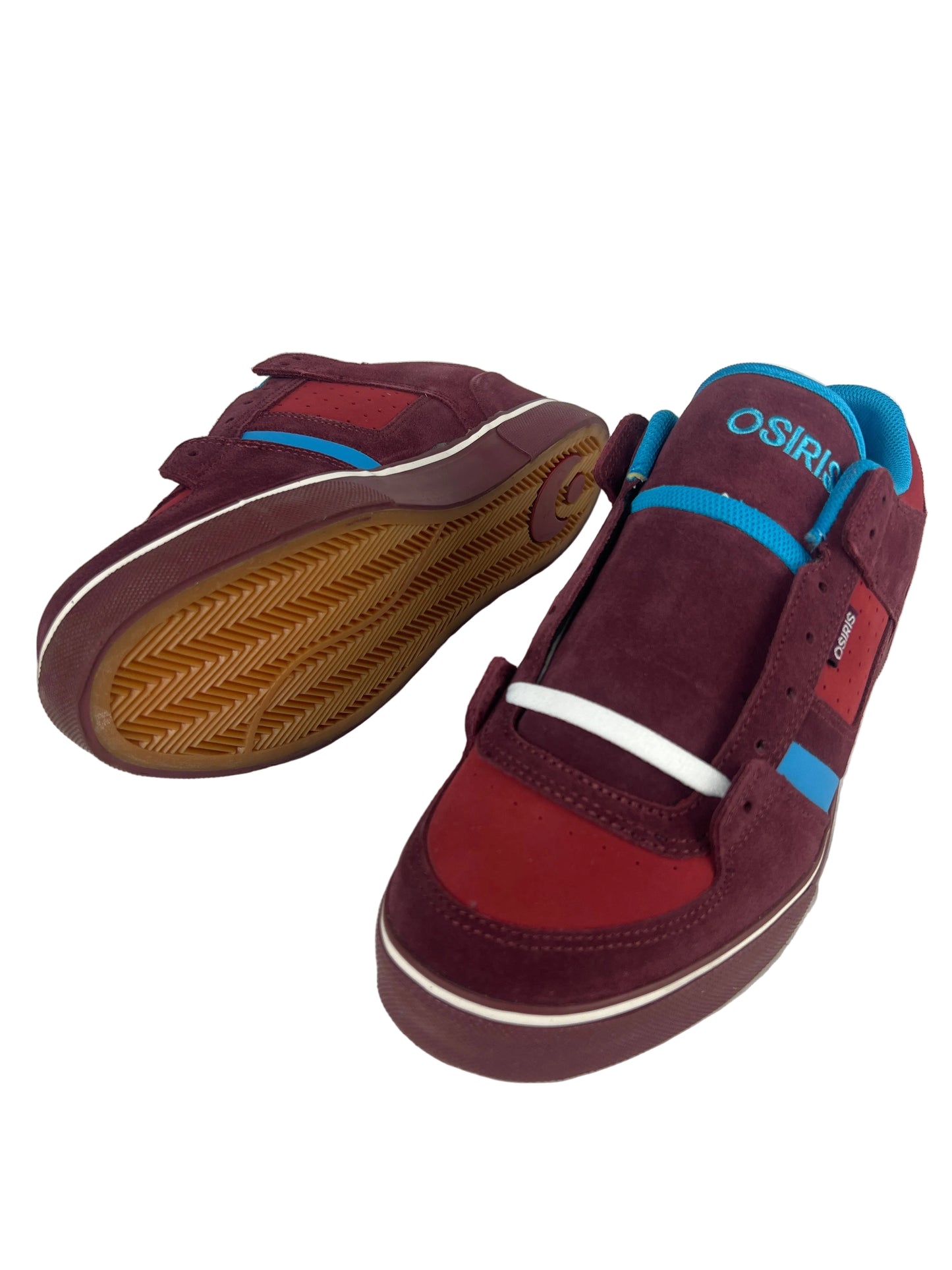 Osiris Jerry Hsu Chino Low Burgandy Maroon Aqua White US Mens Size 11.5 Shoes
