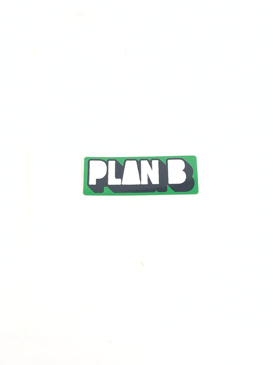 Plan-B Plan B Logo Green Black White 4.5" x 1.75" Vintage NOS Sticker