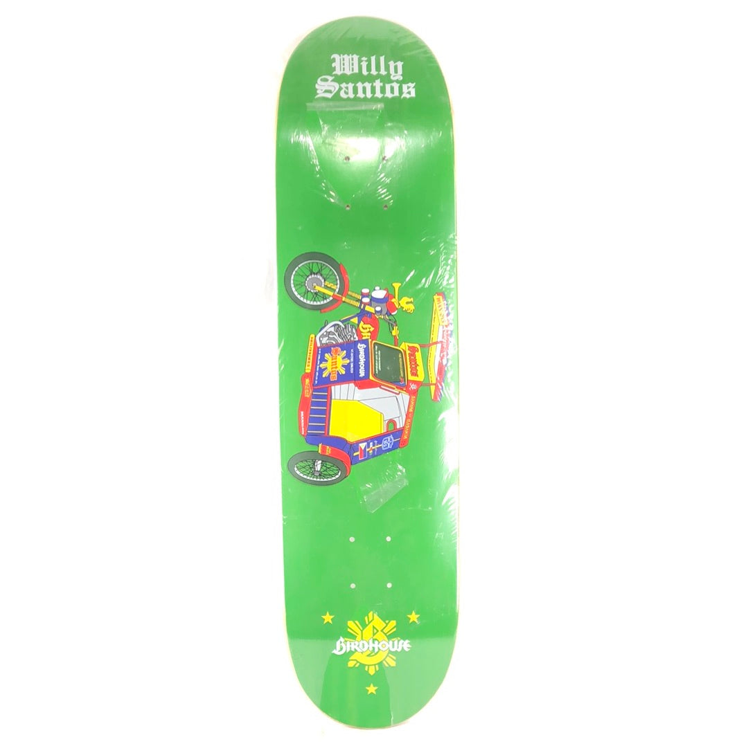 Birdhouse Willy Santos Philippines Bike Cab Green/Red/Yellow/Blue Size 8.1 Skateboard Deck