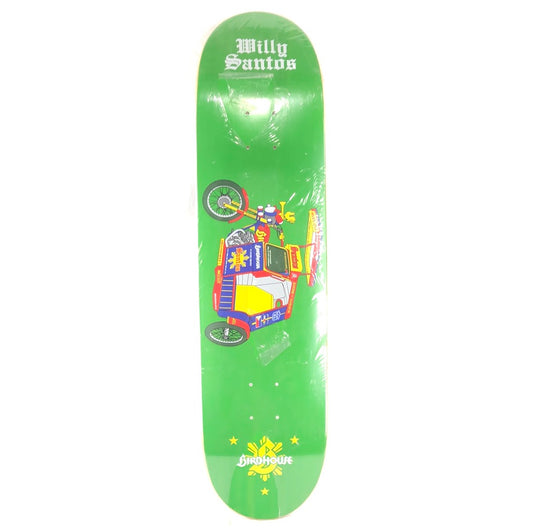 Birdhouse Willy Santos Philippines Bike Cab Green/Red/Yellow/Blue Size 8.1 Skateboard Deck