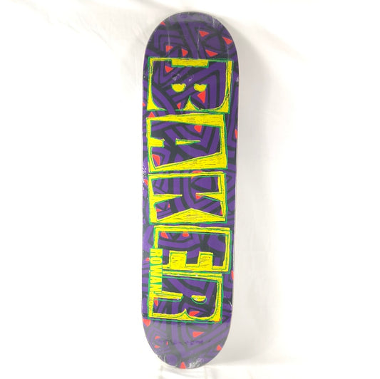 Baker Rowan Zorilla OG Lettering Purple/Yellow/Green/Red/Black Size 8.475 Skateboard Deck