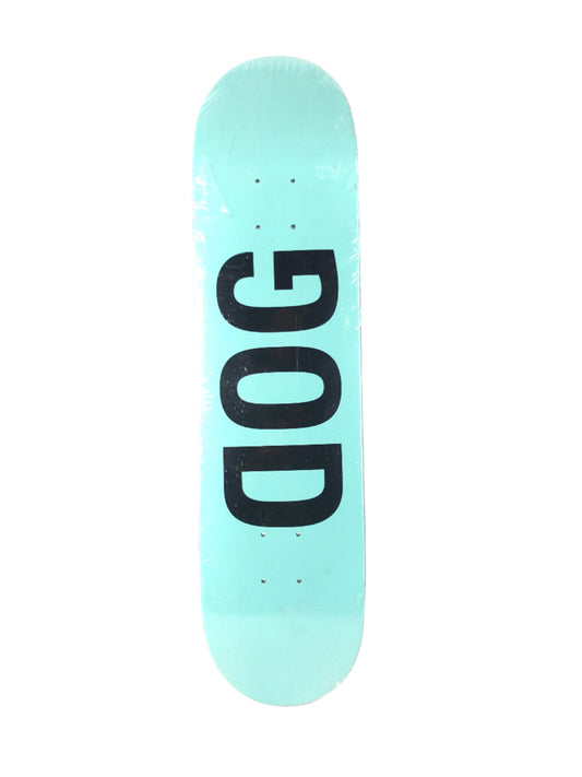 DOG Turquoise Black Letters Size 7.8 Skateboard Deck