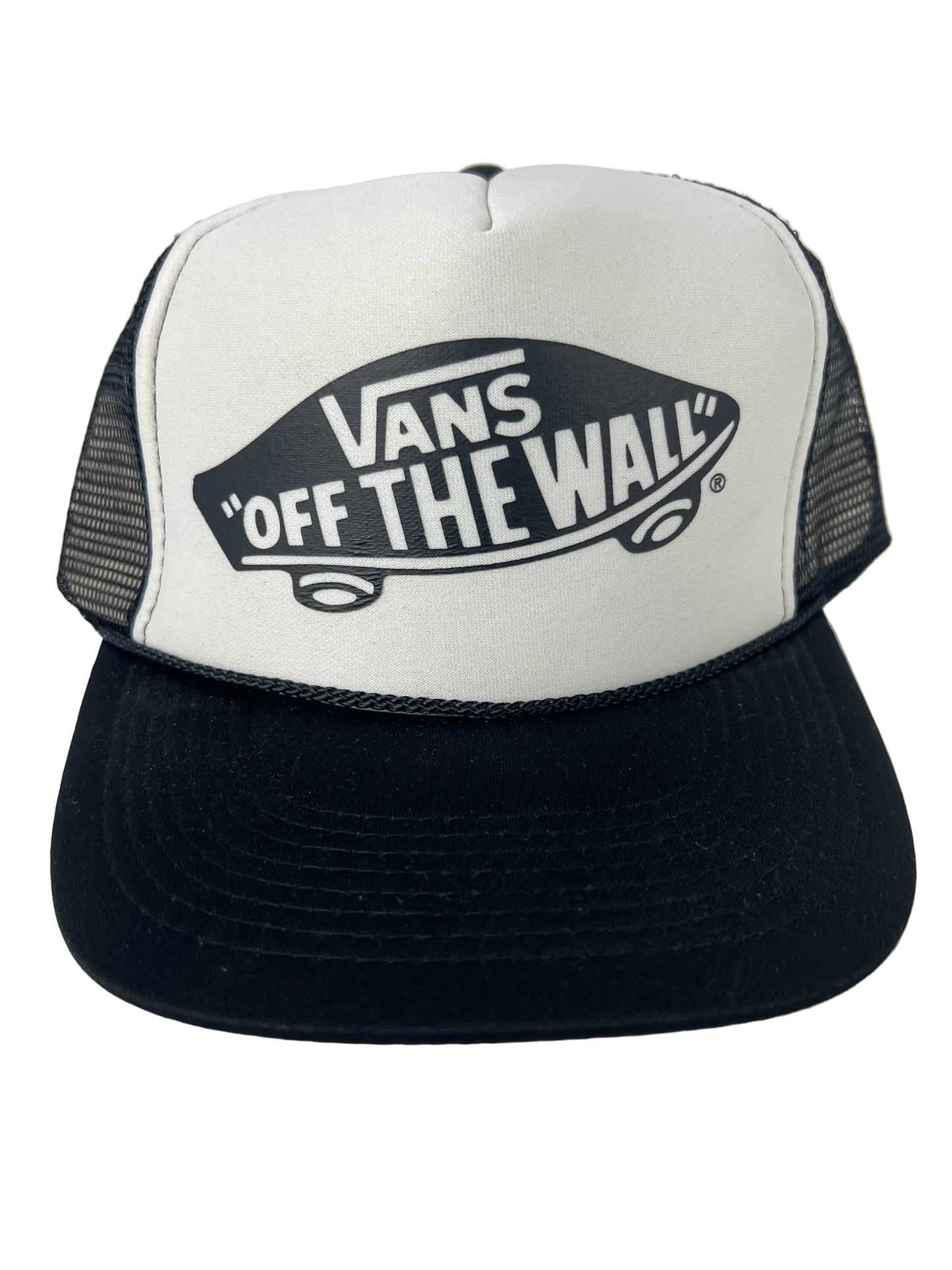 Vans Vans "Off The Wall" Logo Mesh Black White Vintage Trucker Hat