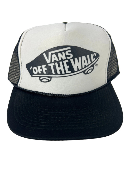 Vans Vans "Off The Wall" Logo Mesh Black White Vintage Trucker Hat