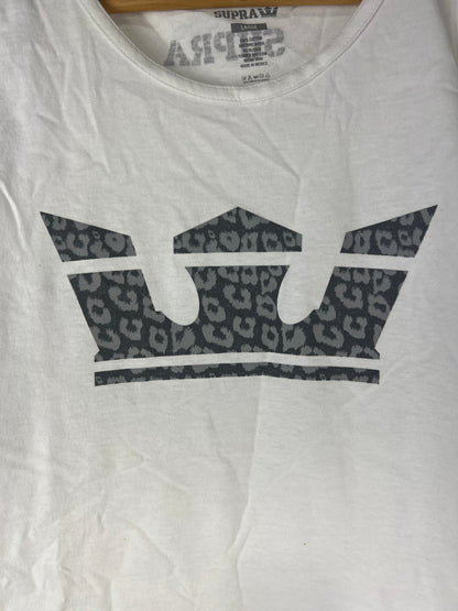 Supra Cheetah Print Grey Black White Size L S/s Vintage Shirt