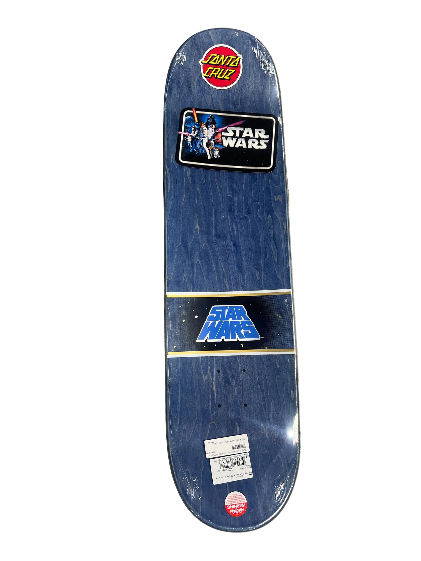 Santa Cruz X Star Wars Series 2 Droids C3P0 & R2D2 Blue Gold White Size 8.375" Vintage NOS Deck 2014
