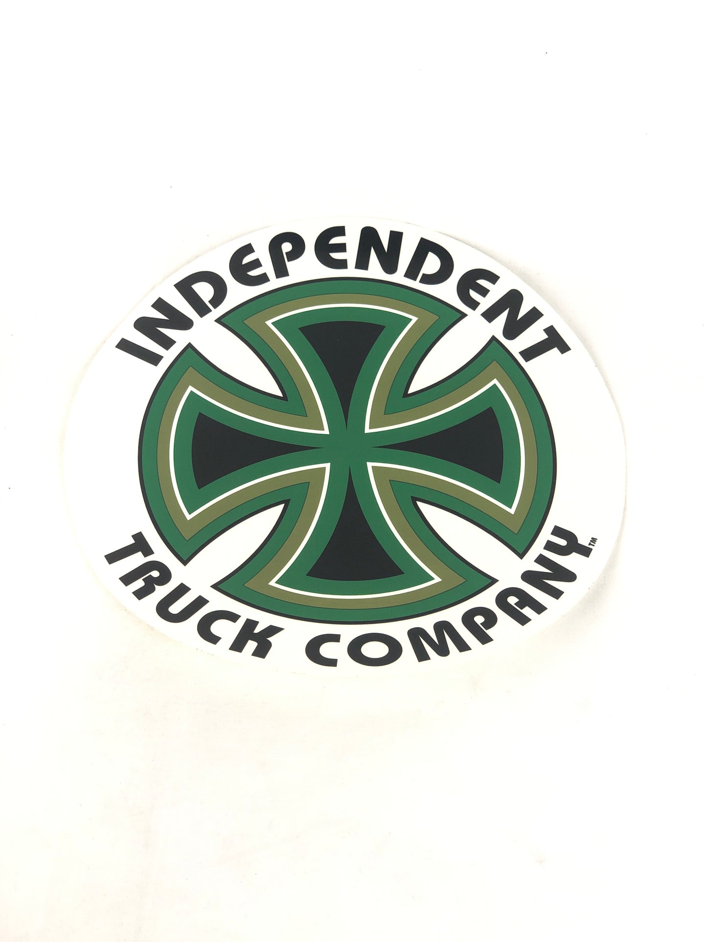 Independent Truck Company "Cross" Black Green 10" (Large) Circle Sticker