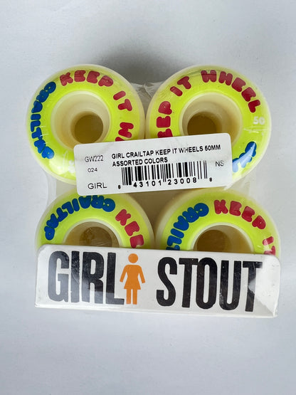 Girl X Crailtap Stout Keep It Wheel Green White Pink Blue Size 50MM Vintage NOS Wheels