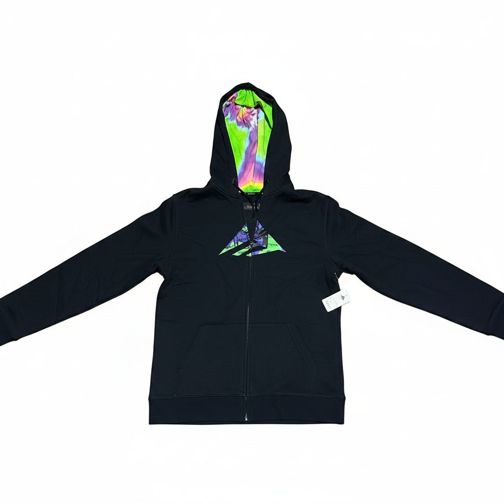 Emerica Emerica Skateboarding Black Purple Tye Dye Inside Hood Size M L/s Vintage Hooded Sweatshirt