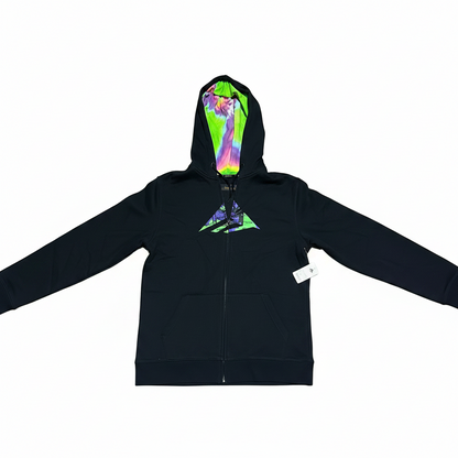 Emerica Emerica Skateboarding Black Purple Tye Dye Inside Hood Size M L/s Vintage Hooded Sweatshirt