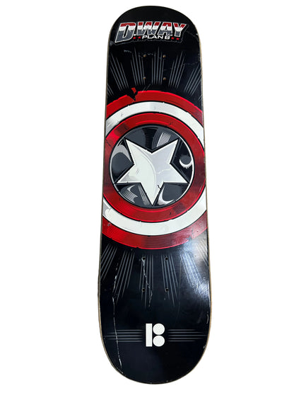 Plan B Danny Way Captain America Shield Red White Blue Black Size 7.9" Vintage NOS Deck