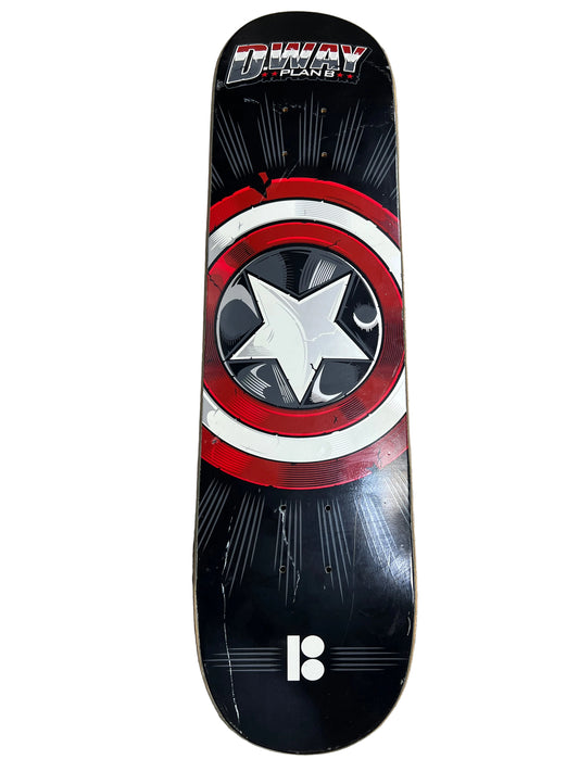 Plan B Danny Way Captain America Shield Red White Blue Black Size 7.9" Vintage NOS Deck