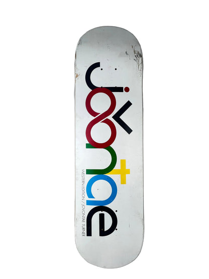 Western Edition Jovontae Turner Google Name Spoof White Multi Size 7.9" Vintage NOS Deck