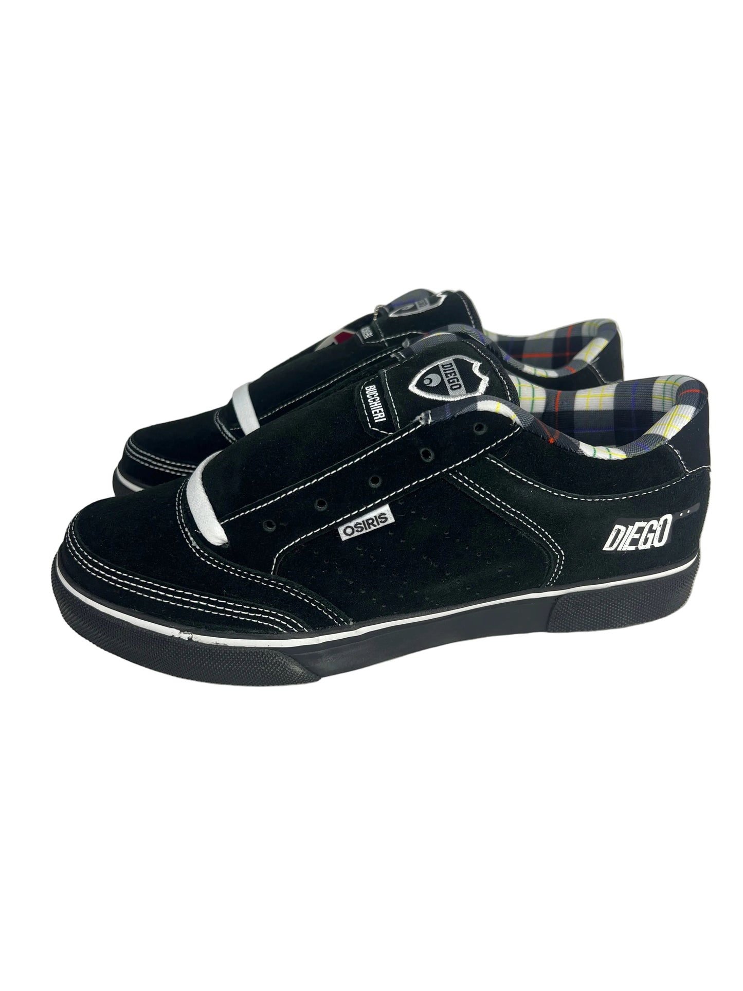 Osiris Diego Bucchieri Cleaver Black Plaid US Mens Size 9.5 Shoes