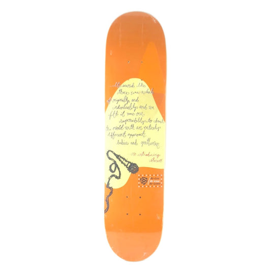 Stereo Re-Live Re-Look Re-Learn Graphic Orange/Tan/Black Size 7.58 Skateboard Deck