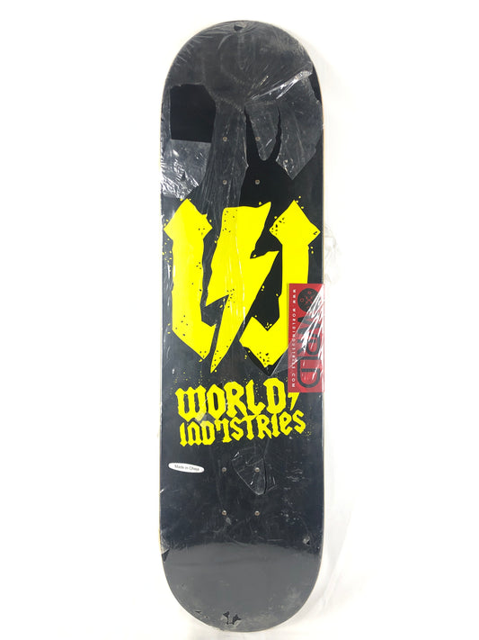 World Industries Lightning Bolt W Black Yellow Size 8.25 Skateboard Deck