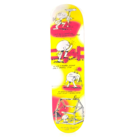 Krooked Guest Artist James Jarvis Yellow/Red/White/Black Size 8.25" Skateboard Deck