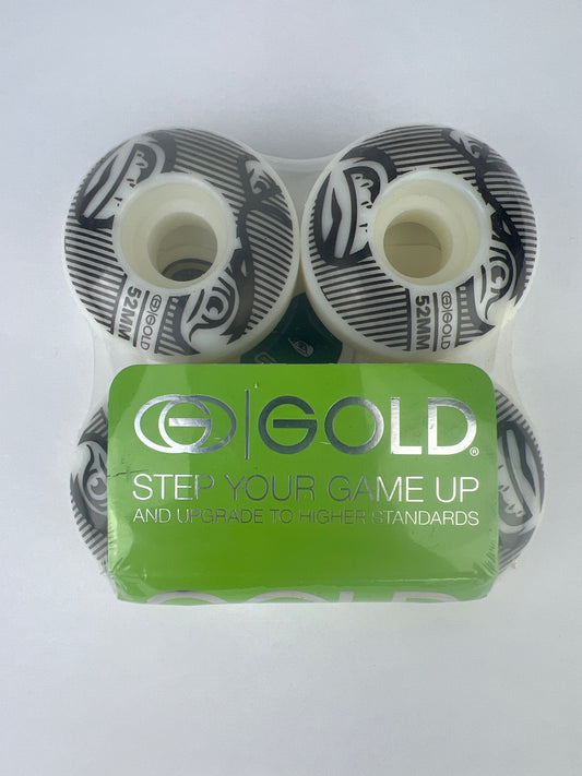 Gold Wheels Gold Goons Team Shiesty Black White Size 52MM Vintage NOS Wheels