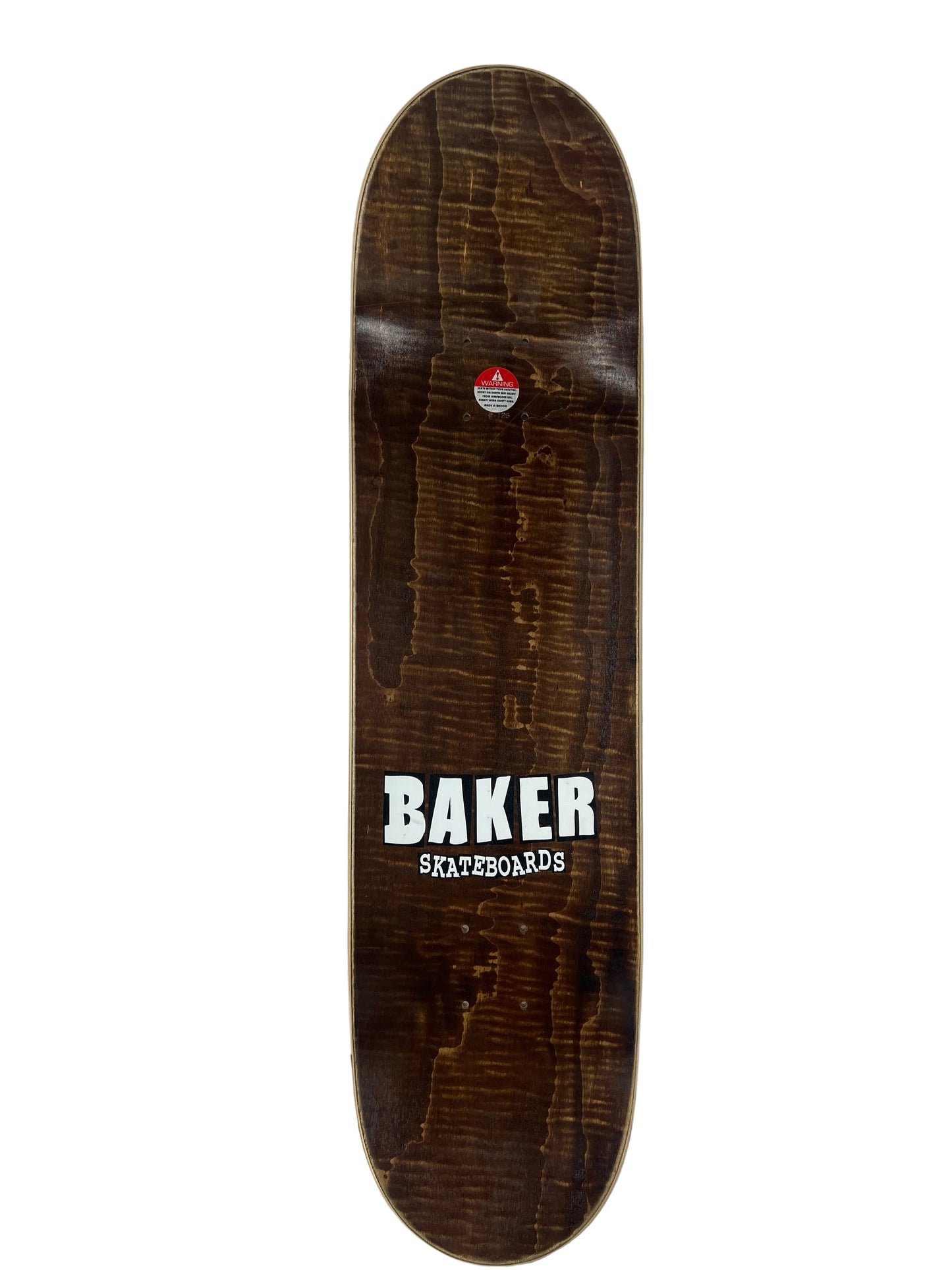 Baker Andrew Reynolds Gold Foil Thrasher Font Black Gold White Brown Striped Top Ply Size 8.125" Vintage NOS Deck