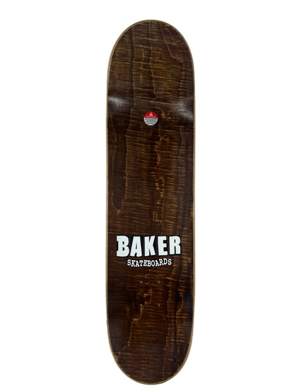 Baker Andrew Reynolds Gold Foil Thrasher Font Black Gold White Brown Striped Top Ply Size 8.125" Vintage NOS Deck