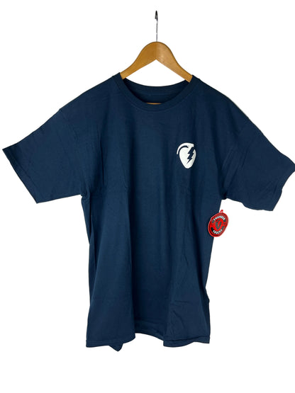 Thunder Grenade Logo Navy Orange White Large Back Print Size L S/s Vintage Shirt