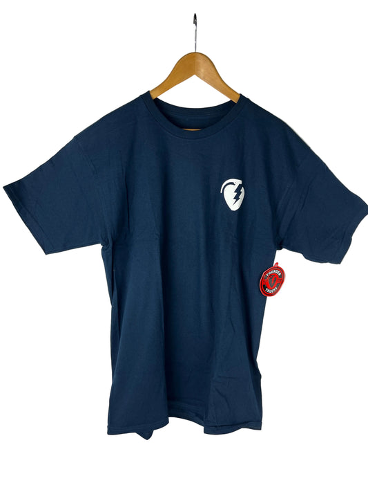Thunder Grenade Logo Navy Orange White Large Back Print Size L S/s Vintage Shirt