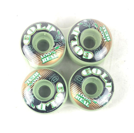 Gold 100% Real Goon Graphic Green Black Gold 52mm Skateboard Wheels
