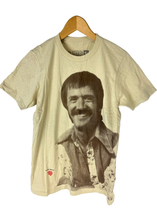 Stereo Sonny Bono Agent Bono Tan Brown Pop Art Size S S/s Vintage Shirt