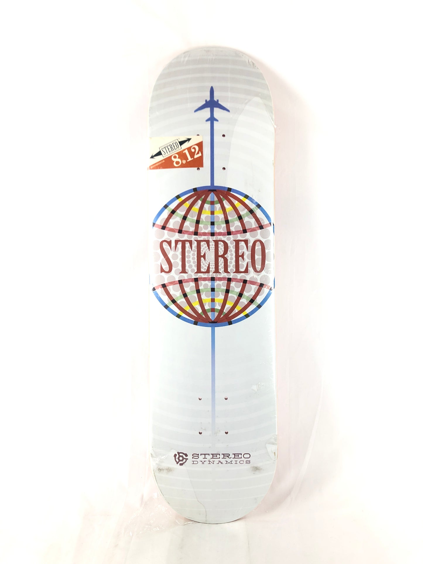 Stereo Dynamics Globe Graphic White Multi Color Size 8.12 Skateboard Deck