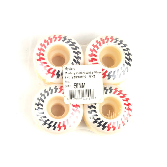 Mystery White Victory White Red Black 50mm Skateboard Wheels