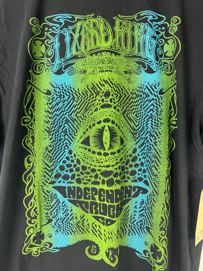 Independent Lizard King All Seeing Eye Triangle Green Black Multi Size L S/s Vintage Shirt