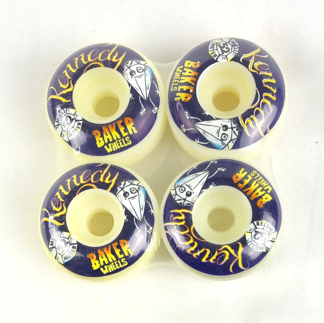 Baker  TK Diamond Graphic Purple Yellow 52mm  NOS Skateboard Wheels