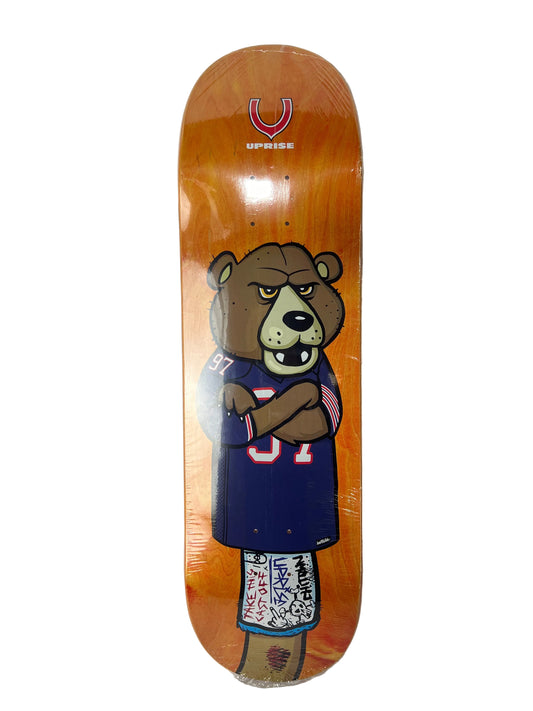 Uprise X Felipe Motta Uprise Pups Mascot Series Bears Orange Red White Blue Size 8.75" Vintage NOS Deck