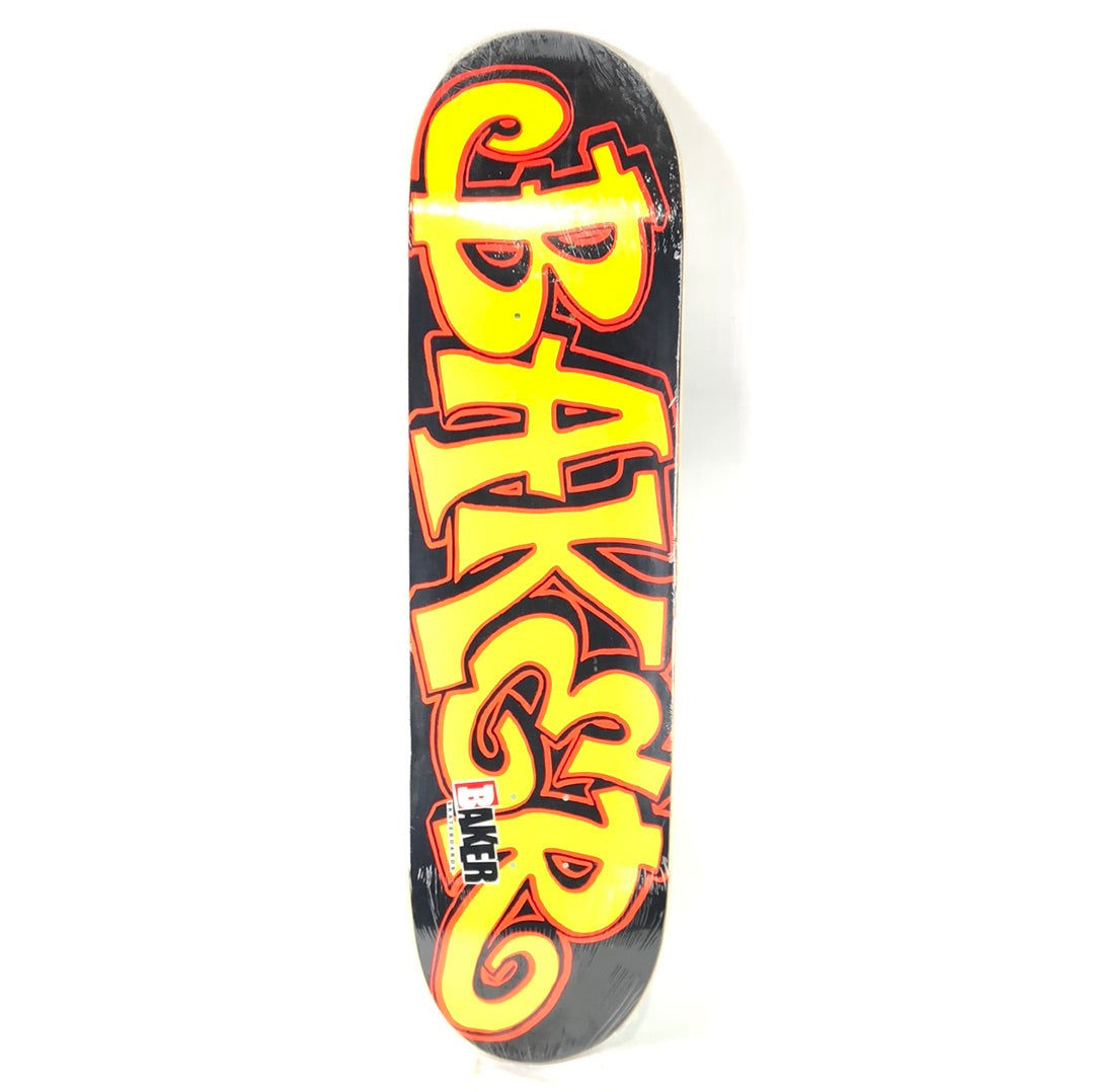 Baker Script Black Neon Yellow Neon Orange Size 8.3 Skateboard Deck