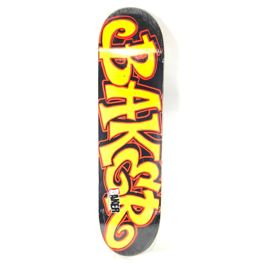 Baker Script Black Neon Yellow Neon Orange Size 8.3 Skateboard Deck